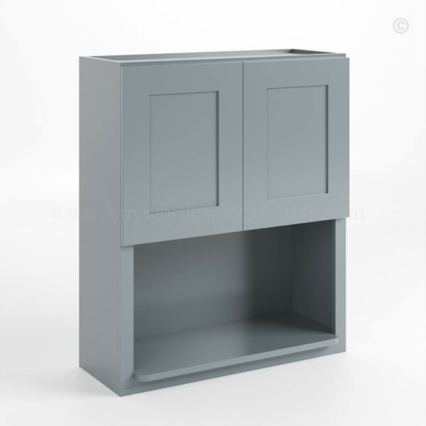 Gray Shaker Microwave Wall Cabinet