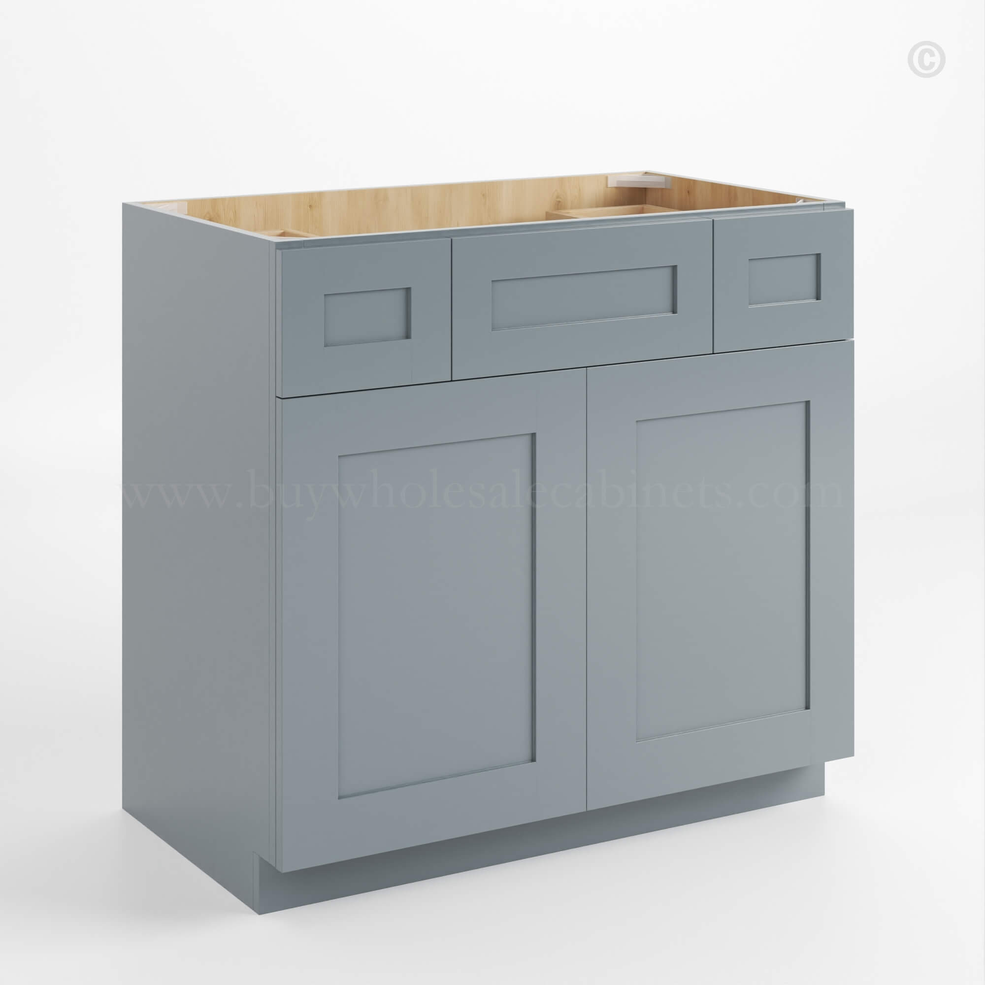 Gray Shaker Vanity Combo Cabinet