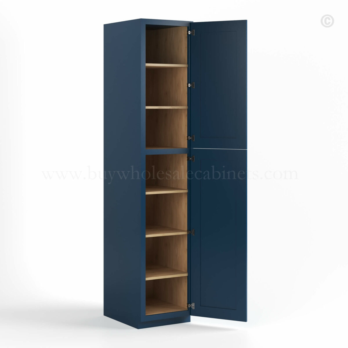 Navy Blue Shaker 18 W Utility Pantry Cabinet