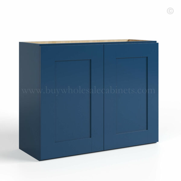 Navy Blue Shaker 24 H Double Door Wall Cabinet