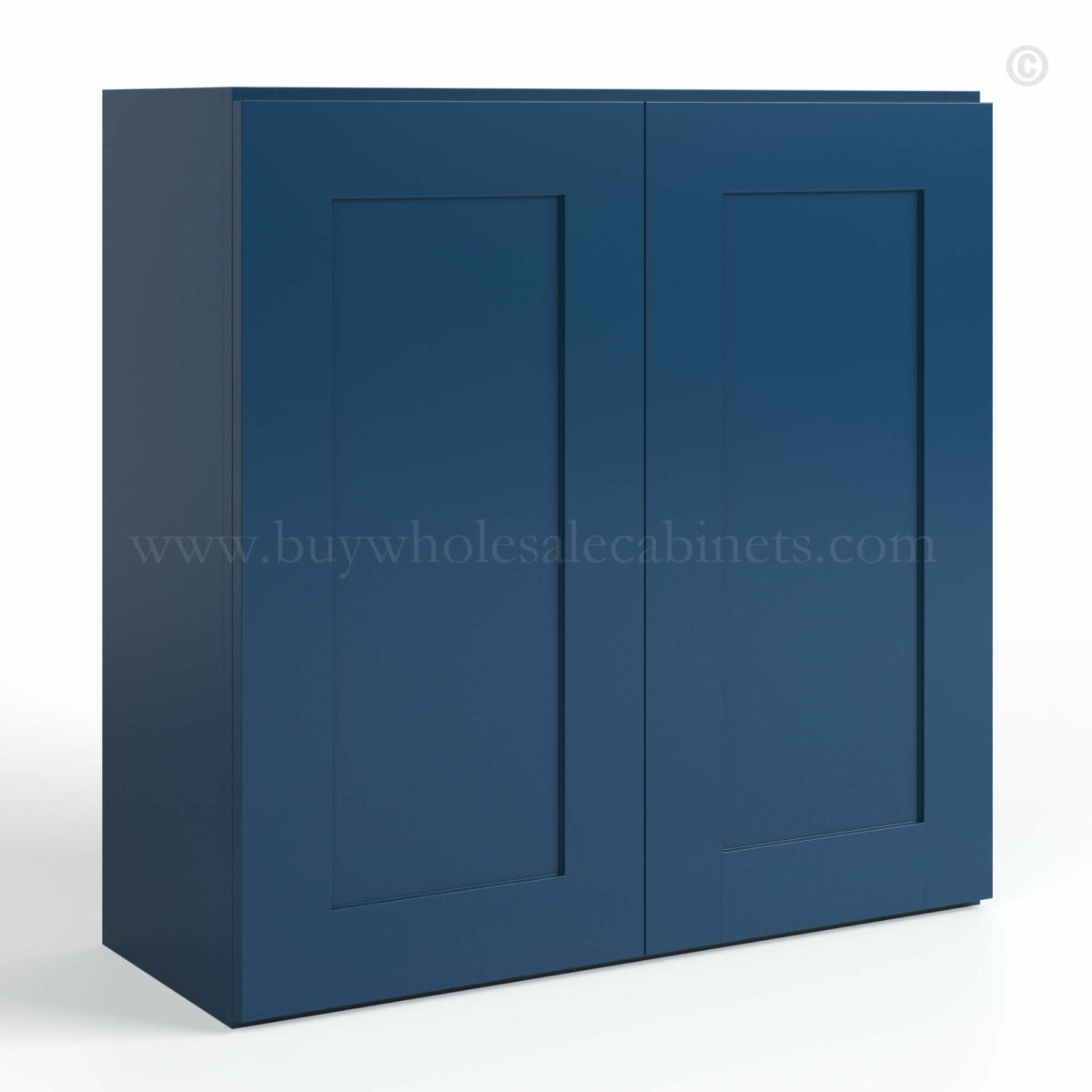 Navy Blue Shaker 30 H Double Door Wall Cabinet