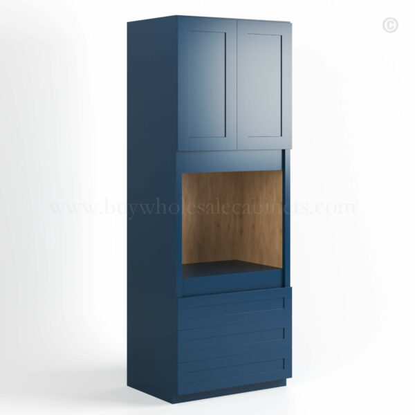 Navy Blue Shaker 30 W Oven Pantry Cabinet