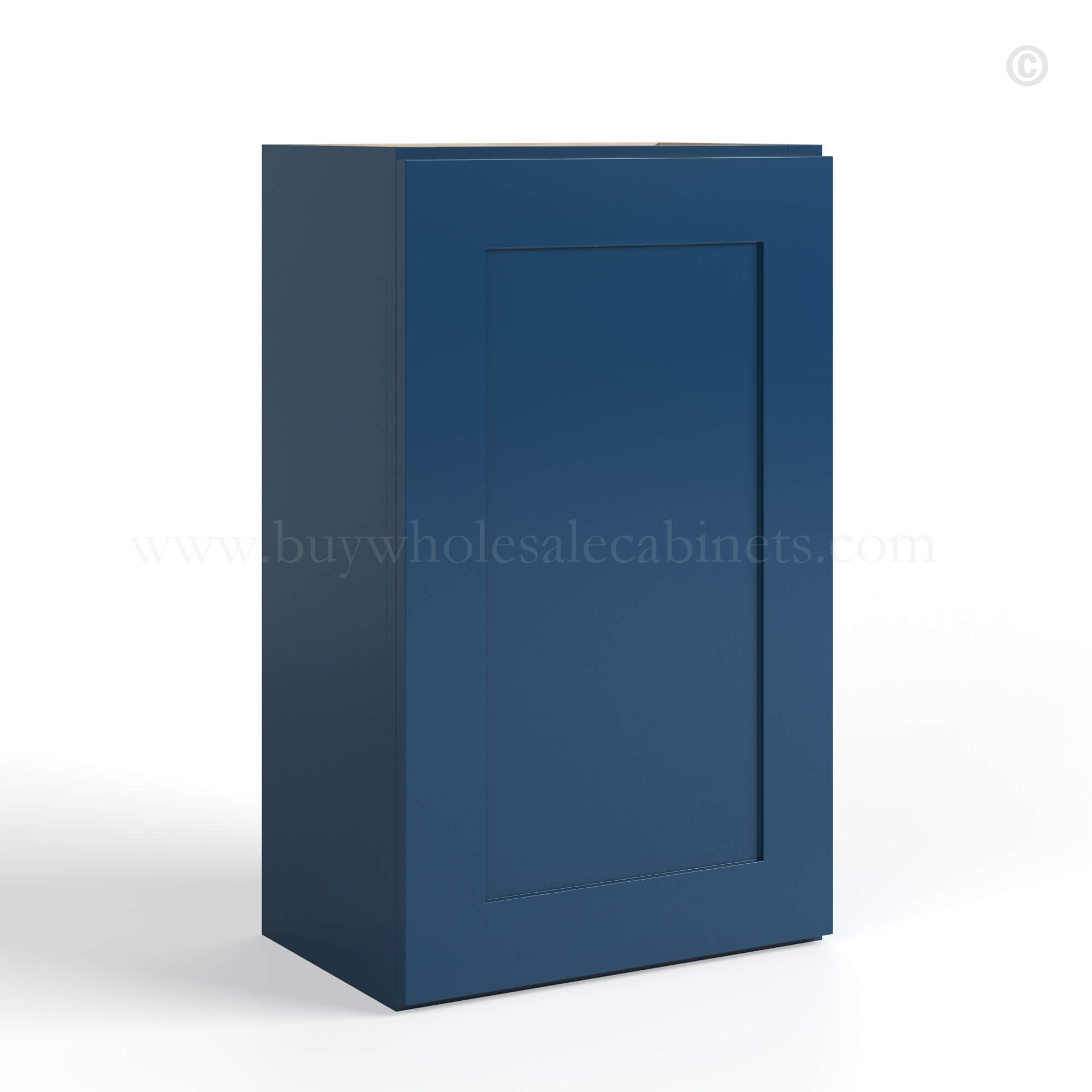 Navy Blue Shaker 36 H Single Door Wall Cabinet