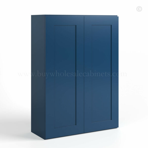 Navy Blue Shaker 42 H Double Door Wall Cabinet