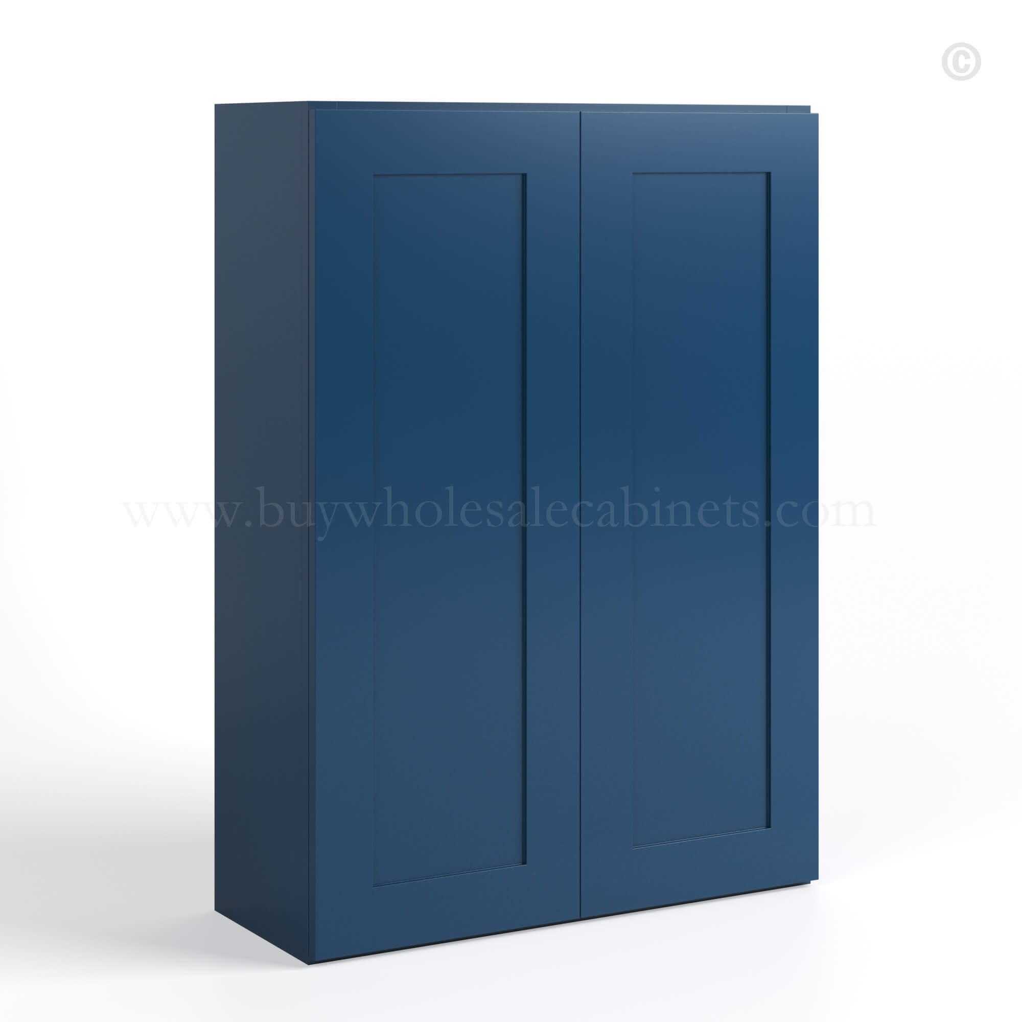 Navy Blue Shaker 42 H Double Door Wall Cabinet