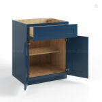 Navy Blue Shaker Base Cabinet with Double Doors & Single Drawer