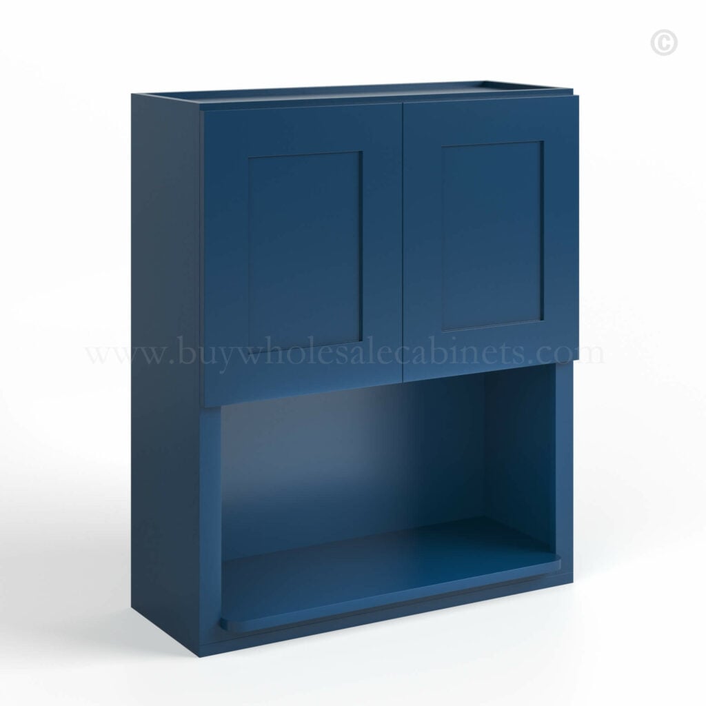 Navy Blue Shaker Microwave Wall Cabinet