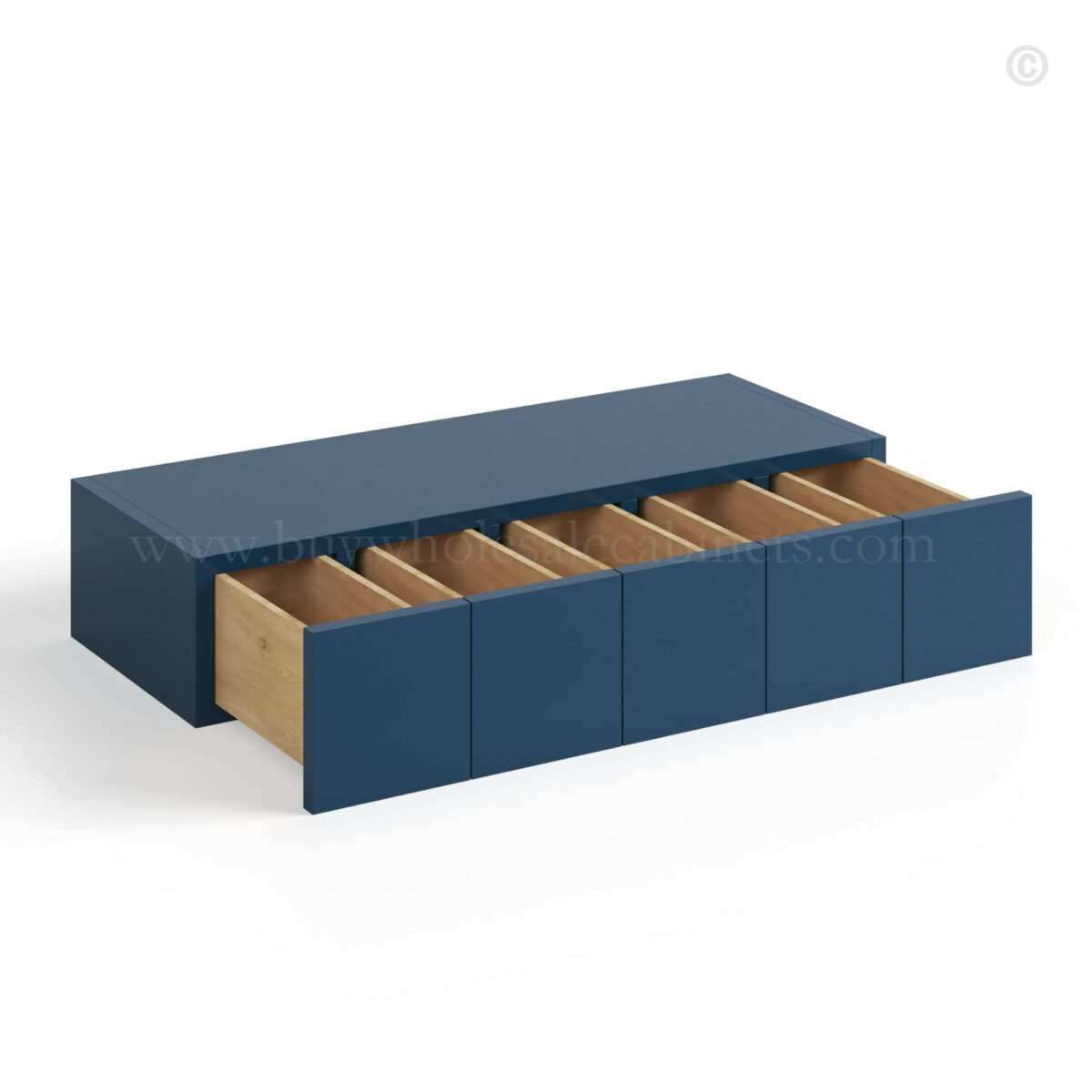 Navy Blue Shaker Wall Spice Drawer