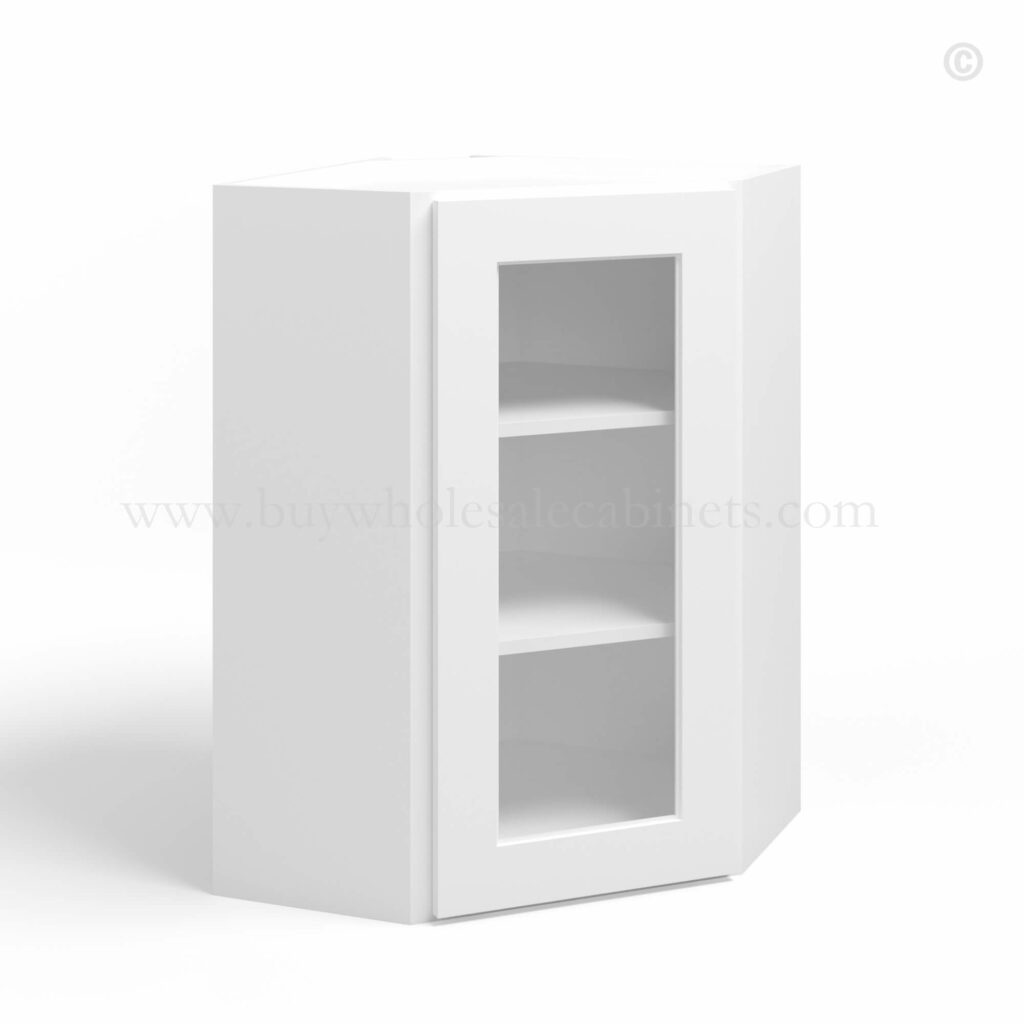 White Shaker 24 Diagonal Corner Wall Shelf