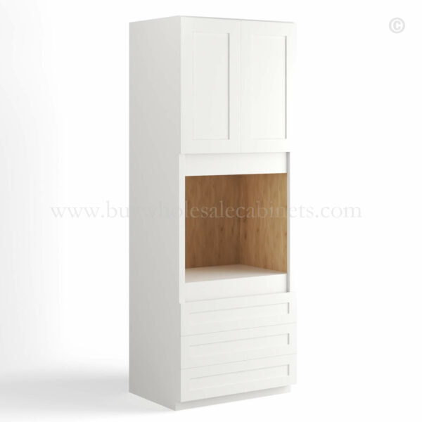 White Shaker 30 W Oven Pantry Cabinet