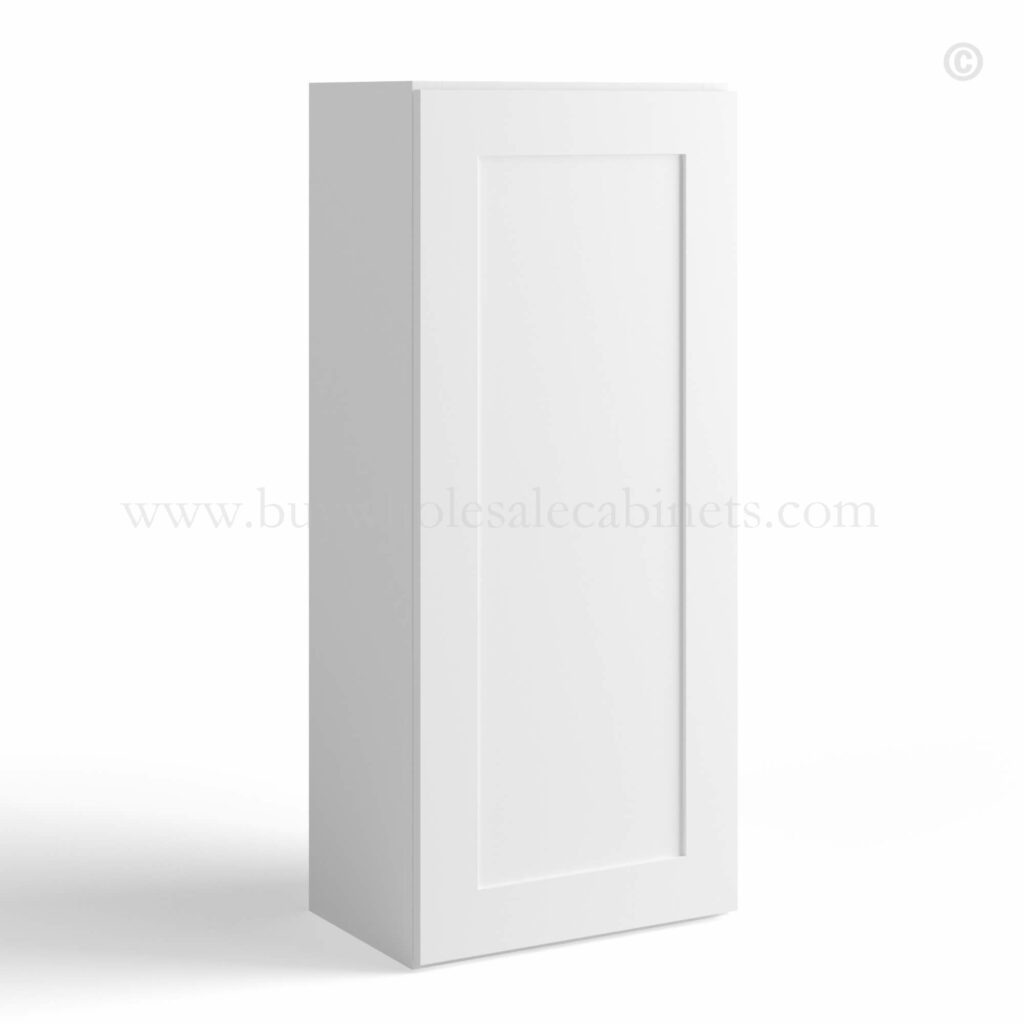 White Shaker 42 H Single Door Wall with Glass Door BWC