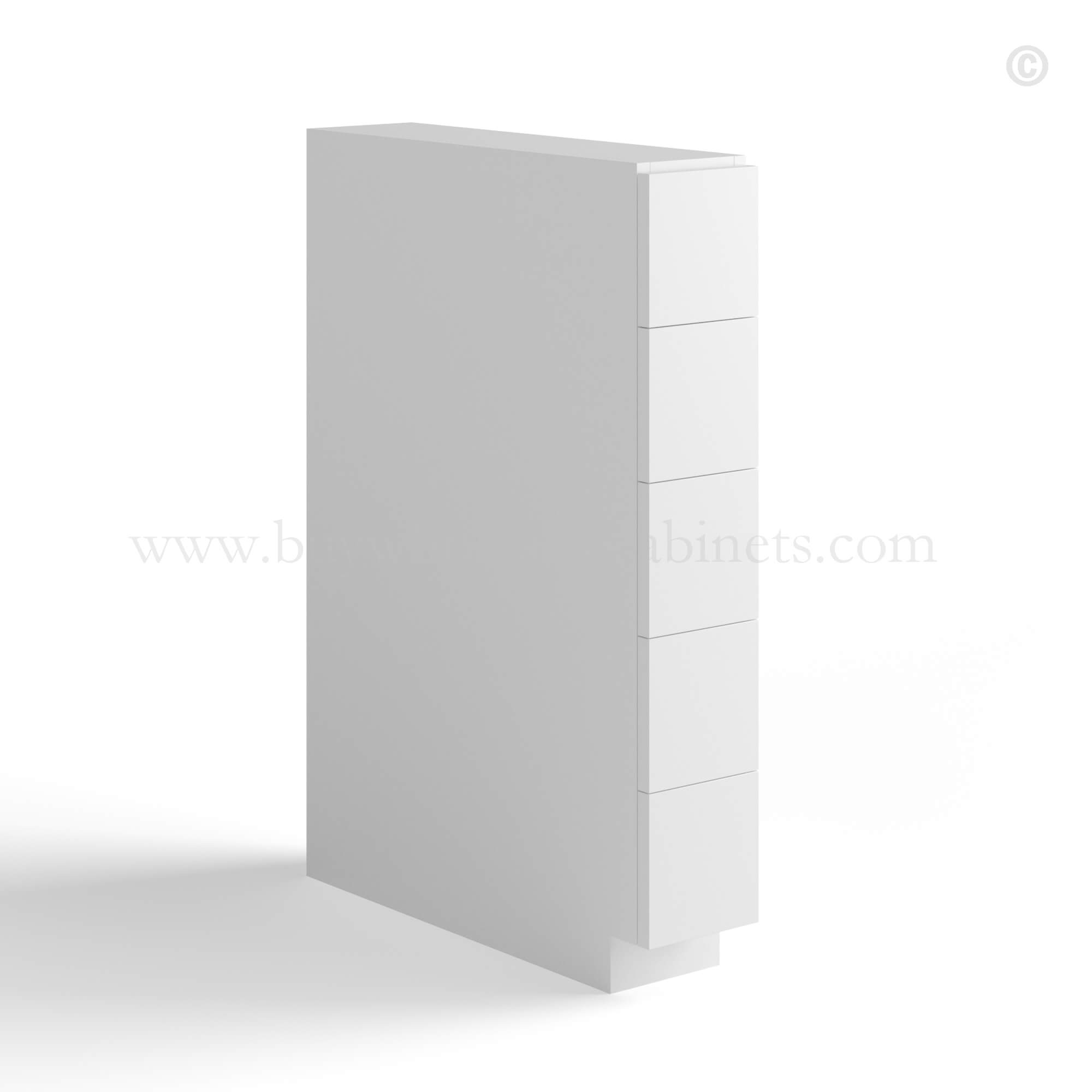 White Shaker Base Spice Cabinet with 5 Drawers