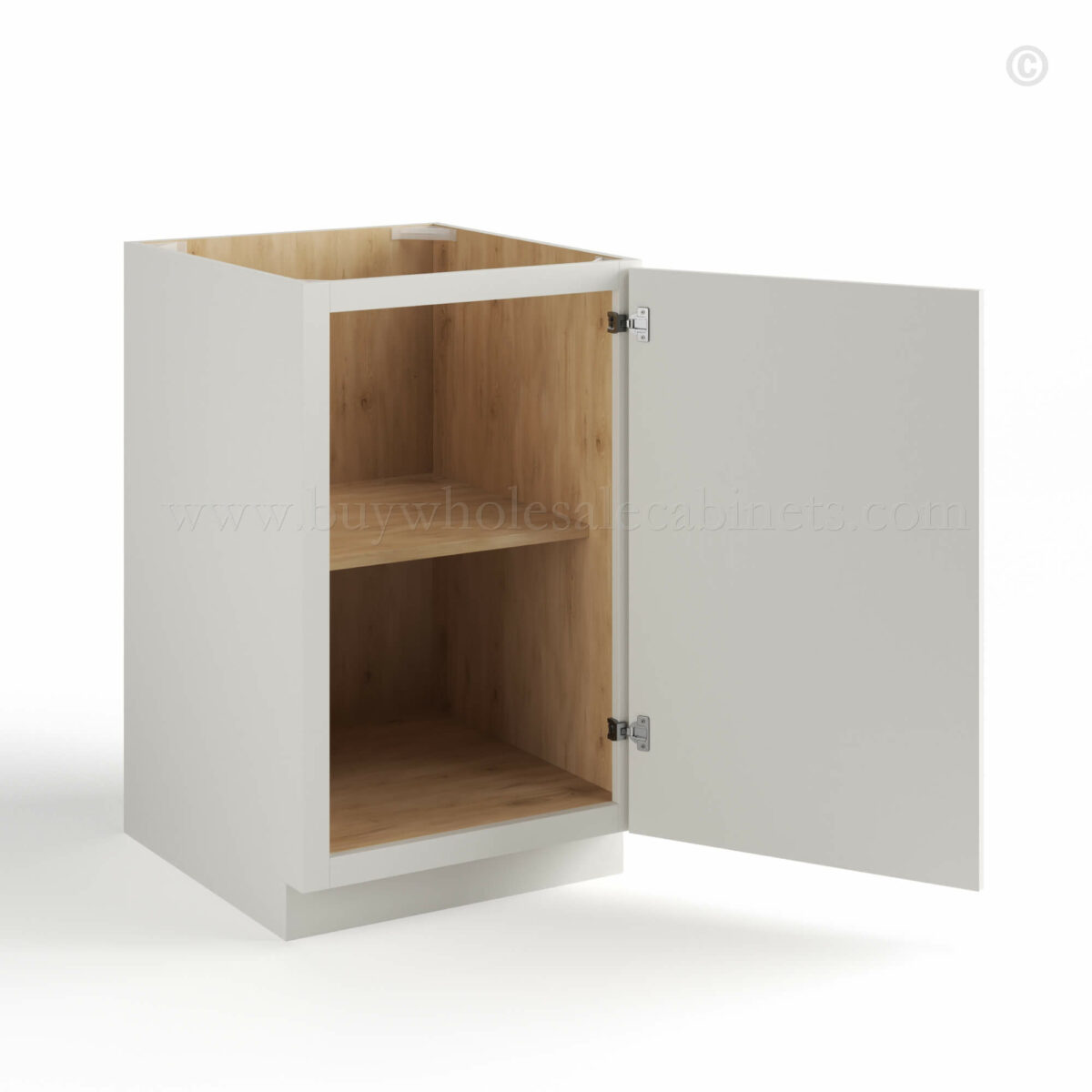 slim shaker cabinets, Dove White Slim Base Cabinet Single Door Full Height