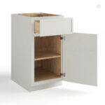 slim shaker cabinets, Dove-White-Slim-Shaker-Base-Cabinet-Single-Door-&-Single-Drawer