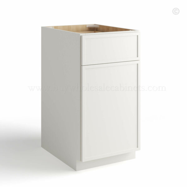 slim shaker cabinets, Dove White Slim Shaker Base Cabinet Single Door and Drawer