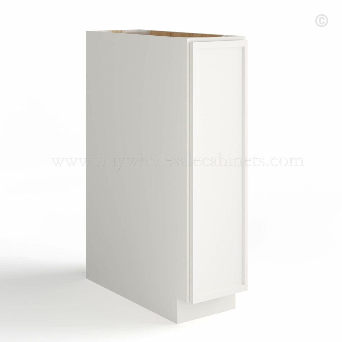 slim shaker cabinets, Dove White Slim Shaker Spice Pull Base Cabinet