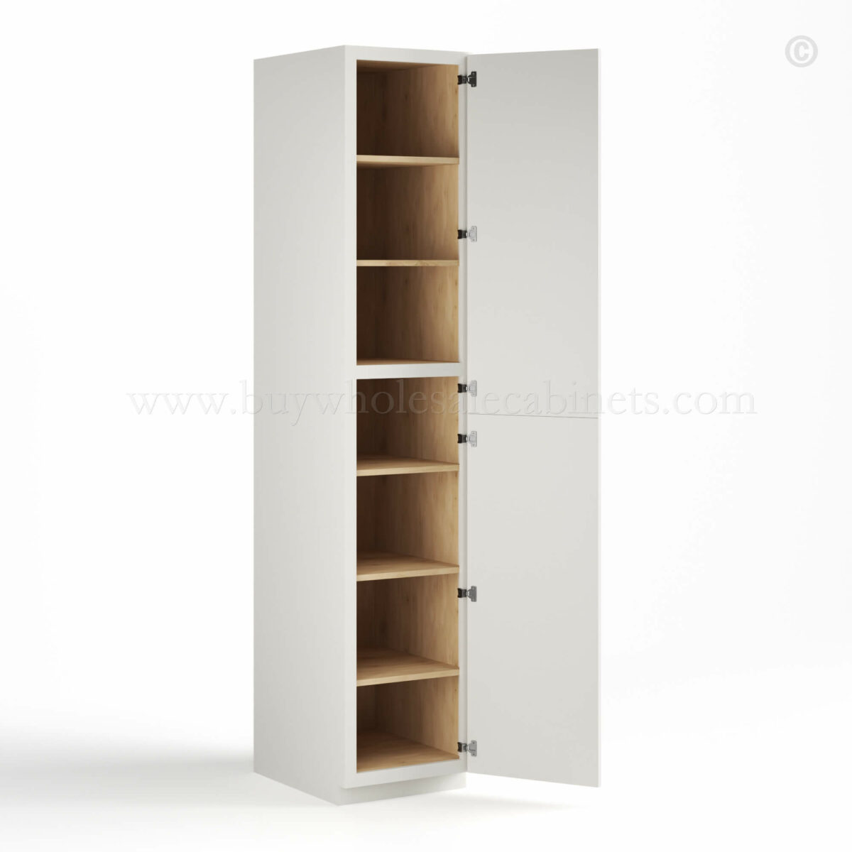 slim shaker cabinets, Dove White Slim Shaker Tall Pantry 2 Doors Cabinet