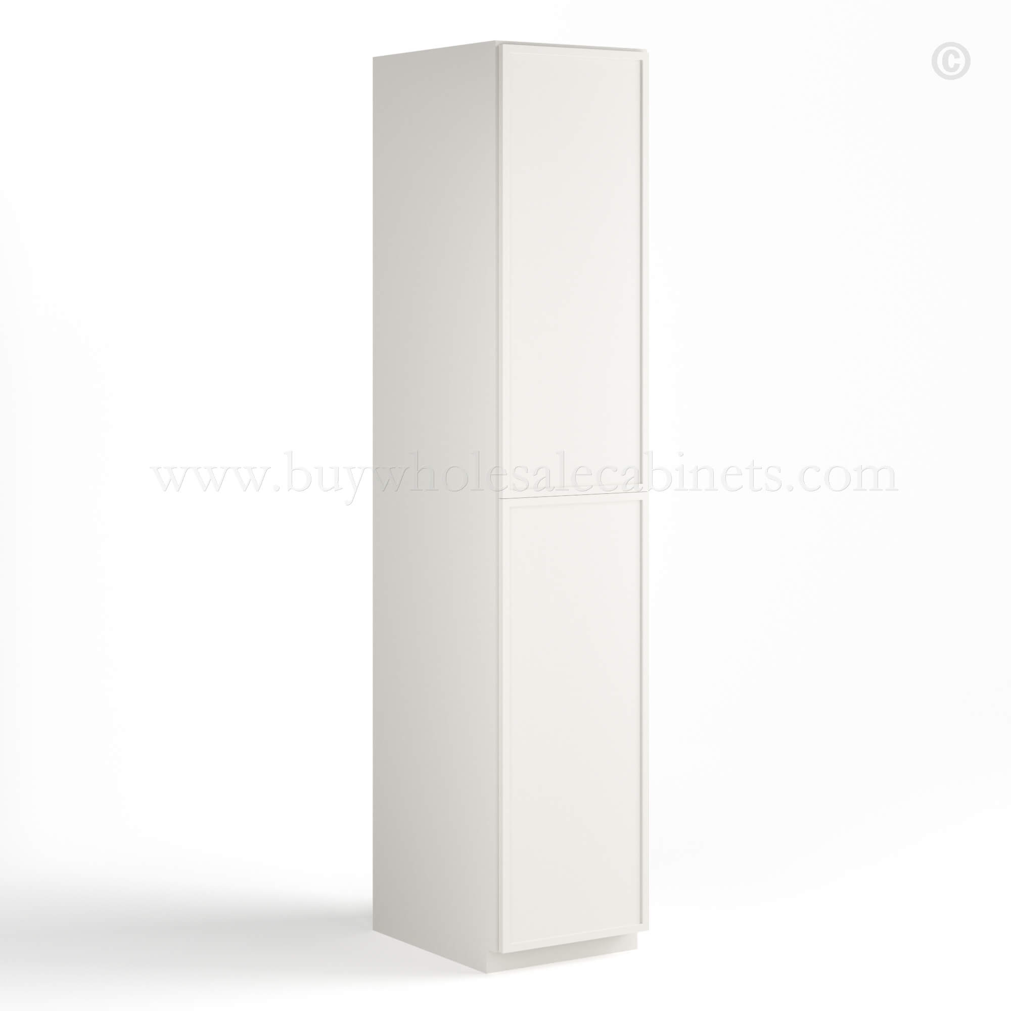 slim shaker cabinets, Dove White Slim Shaker Tall Pantry Cabinet with 2 Doors