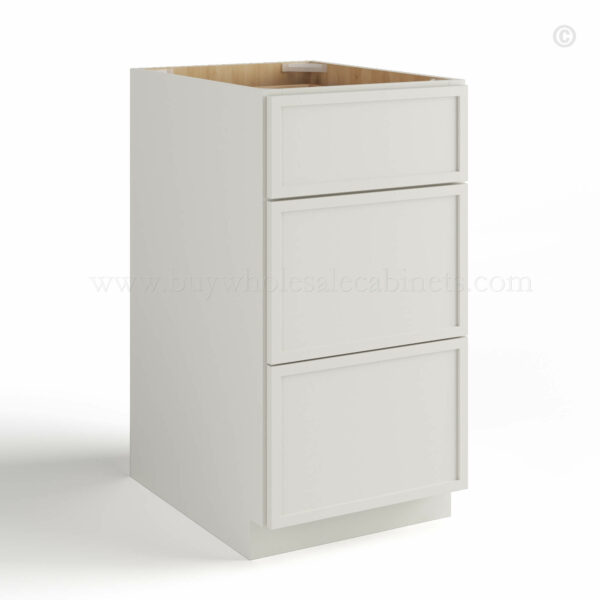 slim shaker cabinets, Dove White Slim Shaker Three Drawers Base