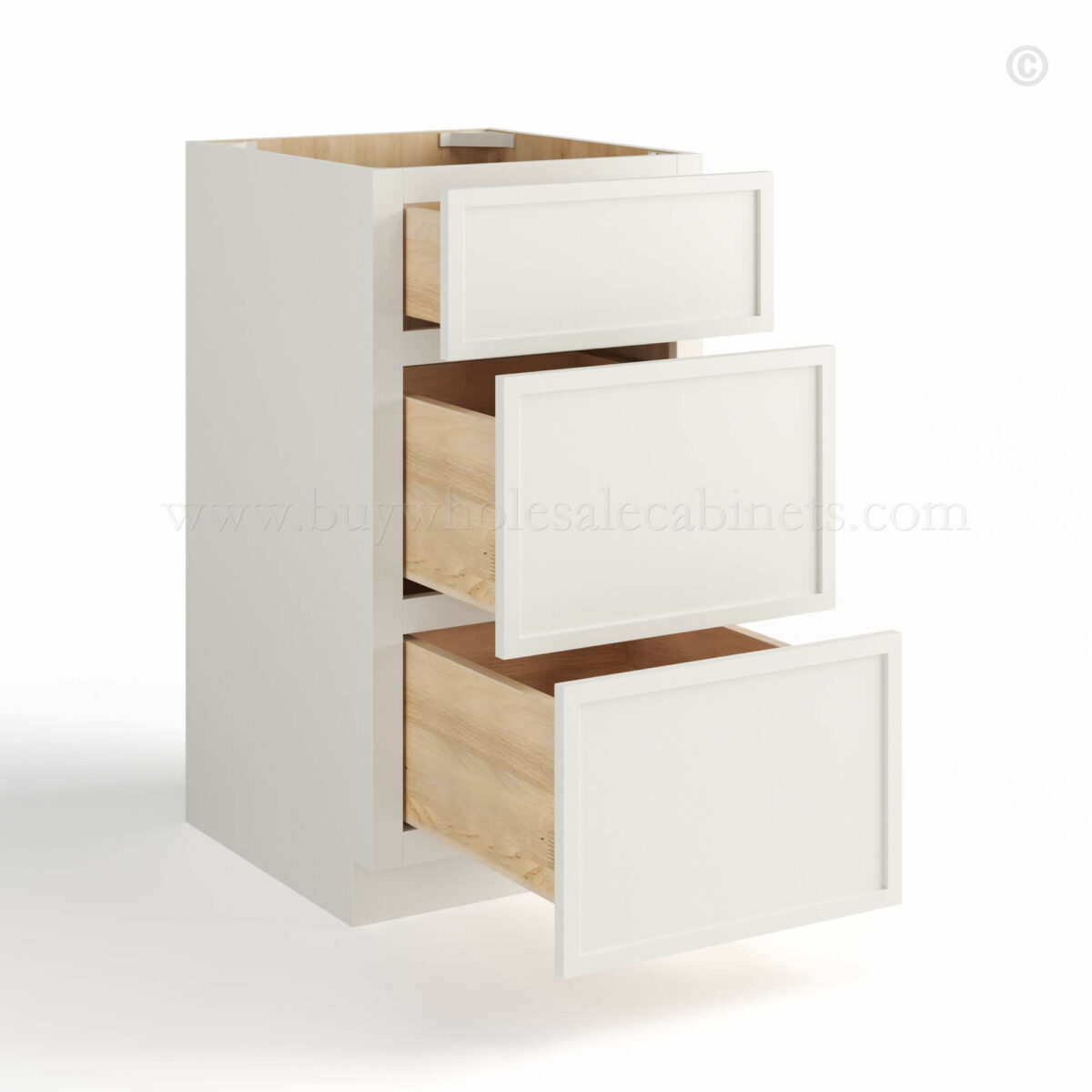 slim shaker cabinets, Dove White Slim Shaker Vanity Drawer Base Cabinet