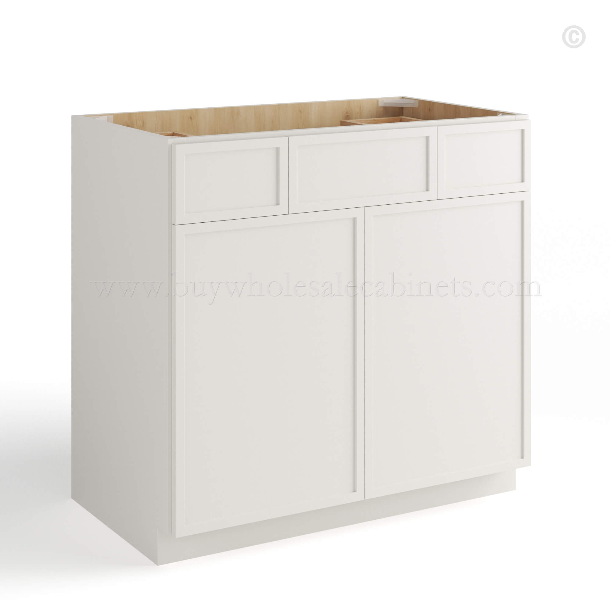 slim shaker cabinets, Dove White Slim Shaker Vanity Sink Drawer Base Cabinet