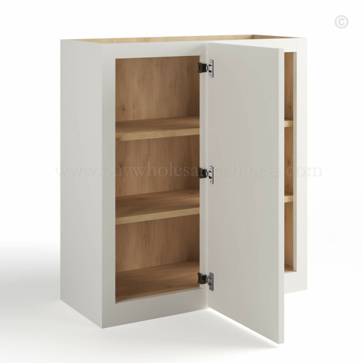 slim shaker cabinets, Dove White Slim Shaker Wall Blind Corner Cabinet