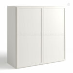 slim shaker cabinets, Dove White Slim Shaker 42 H Double Door Wall Cabinet