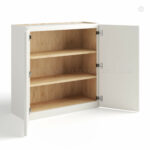 slim shaker cabinets, Dove White Slim Shaker Wall Cabinet Double Door 30 H