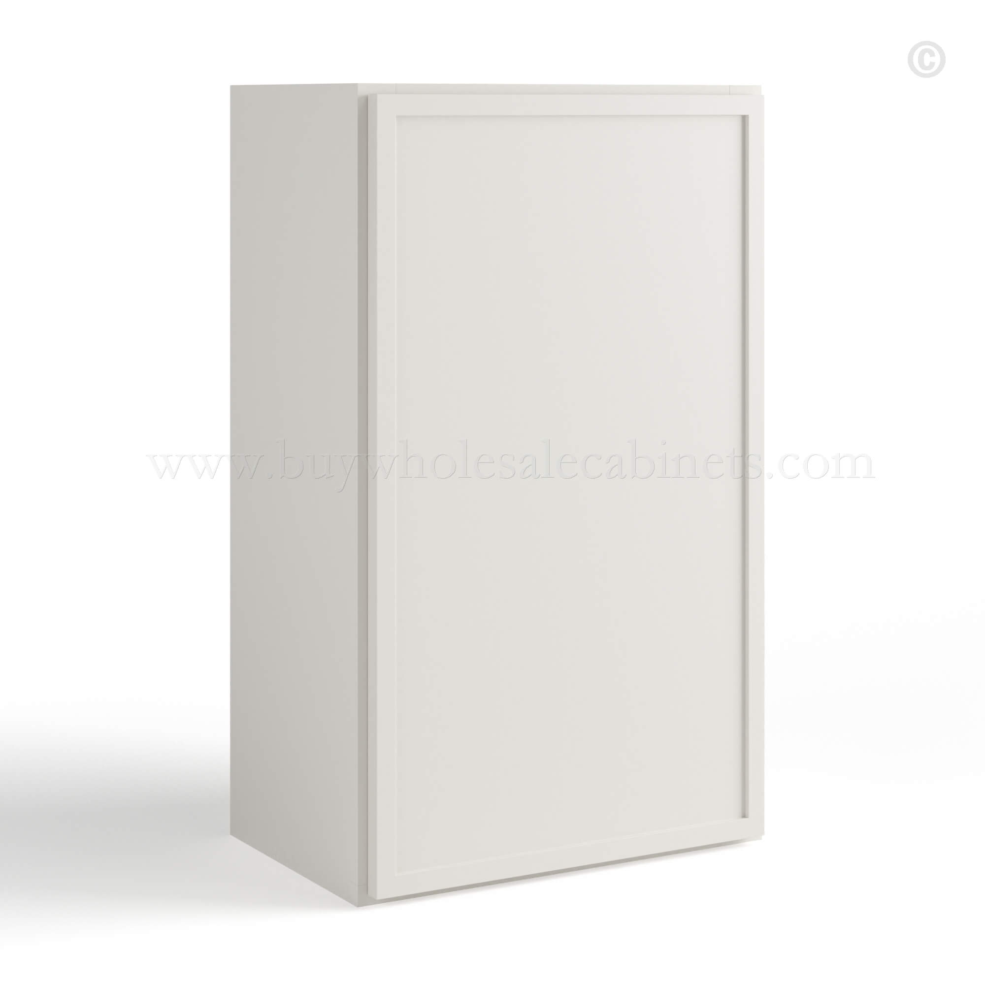 slim shaker cabinets, Dove White Slim Shaker 42 H Single Door Wall Cabinet