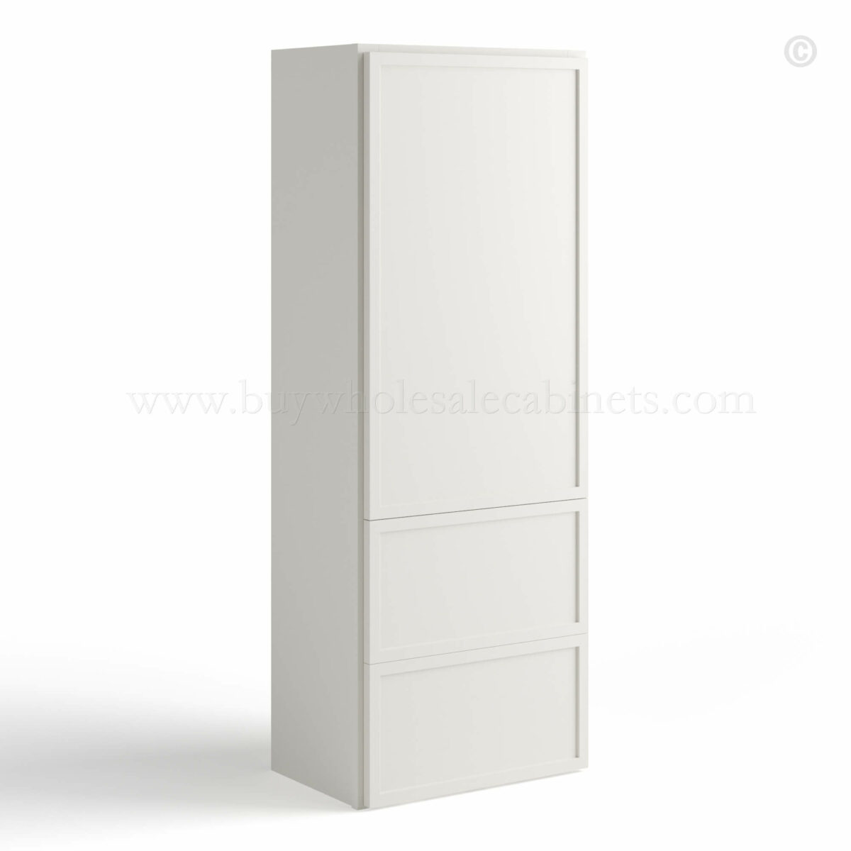 Dove White Slim Shaker Double with Drawers Wall Cabinet