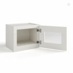 slim shaker cabinets, Dove White Slim Shaker Wall Glass Single Door Cabinet 12 W - 15 W