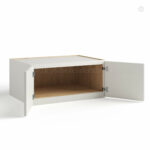 slim shaker cabinets, Dove White Slim Shaker Wall Refrigerator Cabinet Double Door