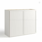 slim shaker cabinets, Dove White Slim Shaker Double Door Wall Microwave Bridge Cabinet