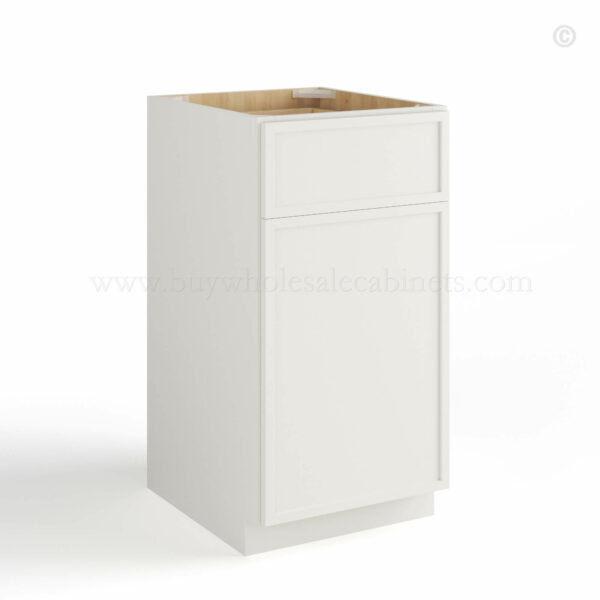slim shaker cabinets, Dove White Slim Shaker Trash Base Cabinet