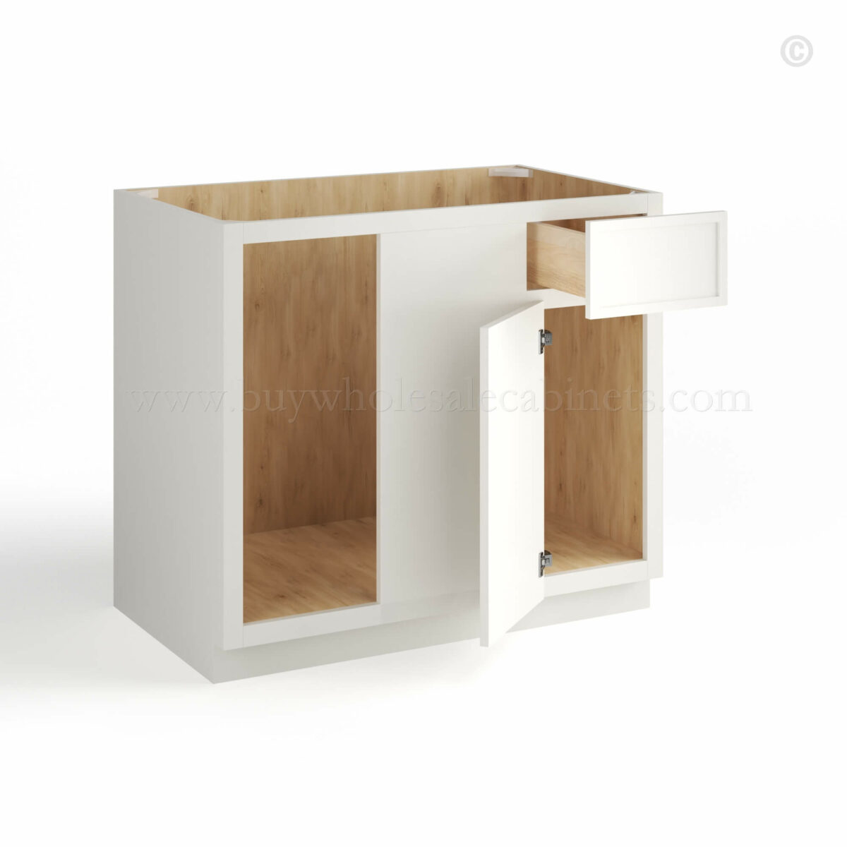 slim shaker cabinets, Dove White Slim shaker Blind Base Corner Cabinet