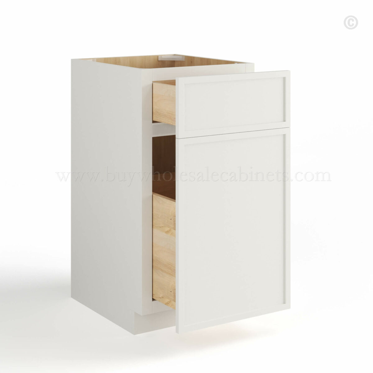 slim shaker cabinets, Dove White slim Shaker Base Waste Basket