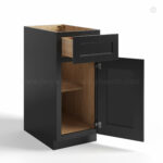 Black Shaker Base Cabinet Single Door Single Drawer, rta cabinets, wholesale cabinets
