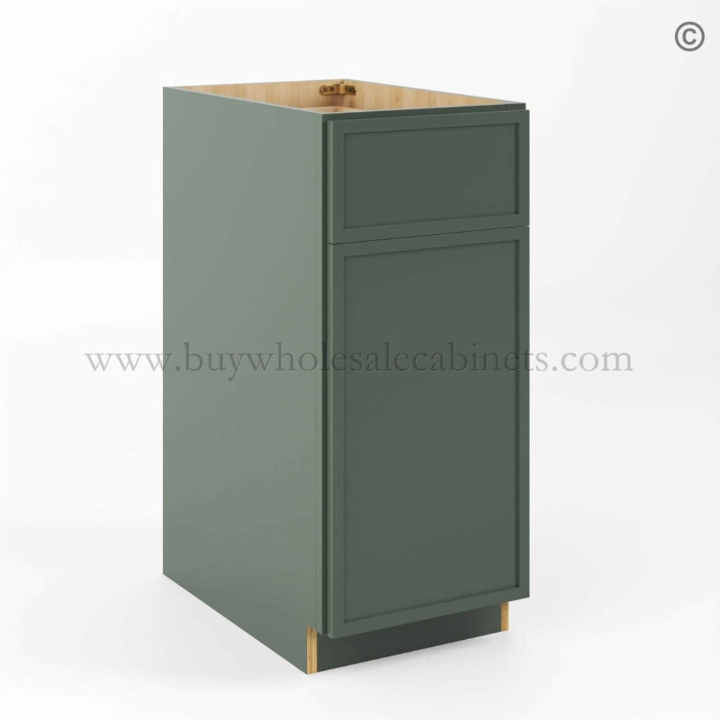 green cabinets