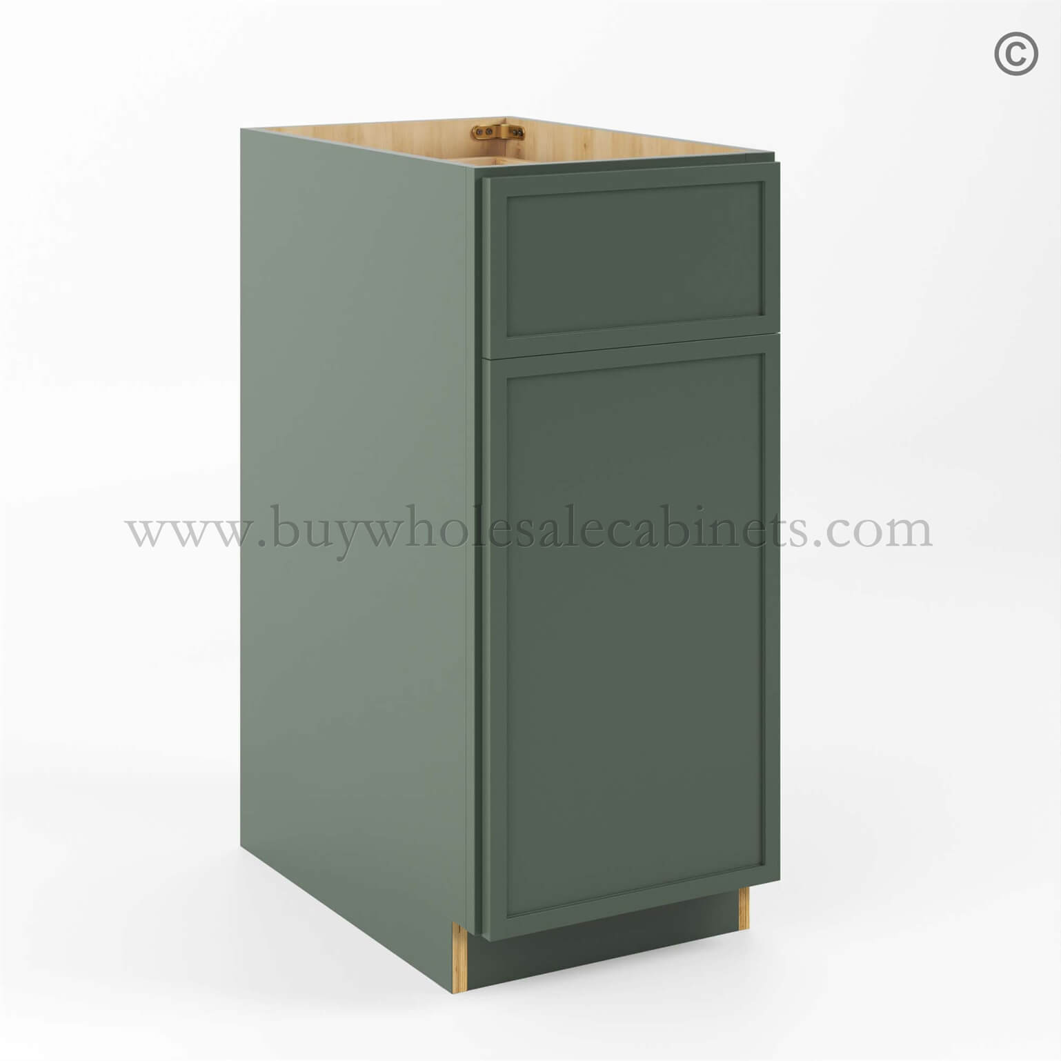 green cabinets