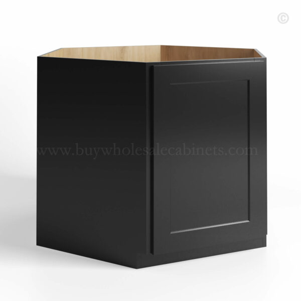 Black Shaker Corner Sink Base Cabinet, rta cabinets, wholesale cabinets