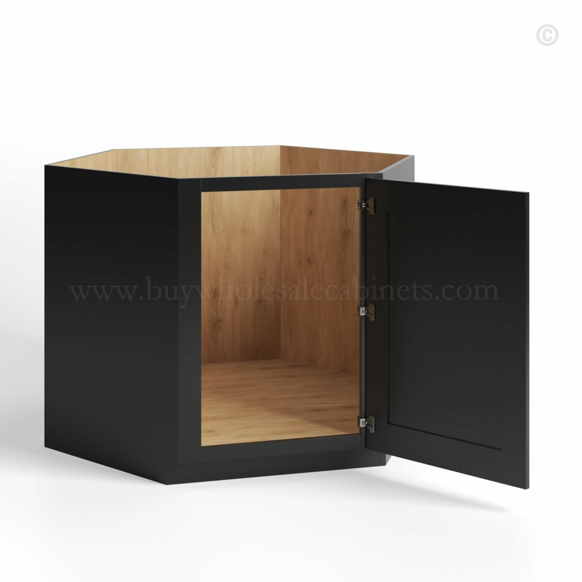 Black Shaker Corner Sink Base Cabinet, rta cabinets, wholesale cabinets