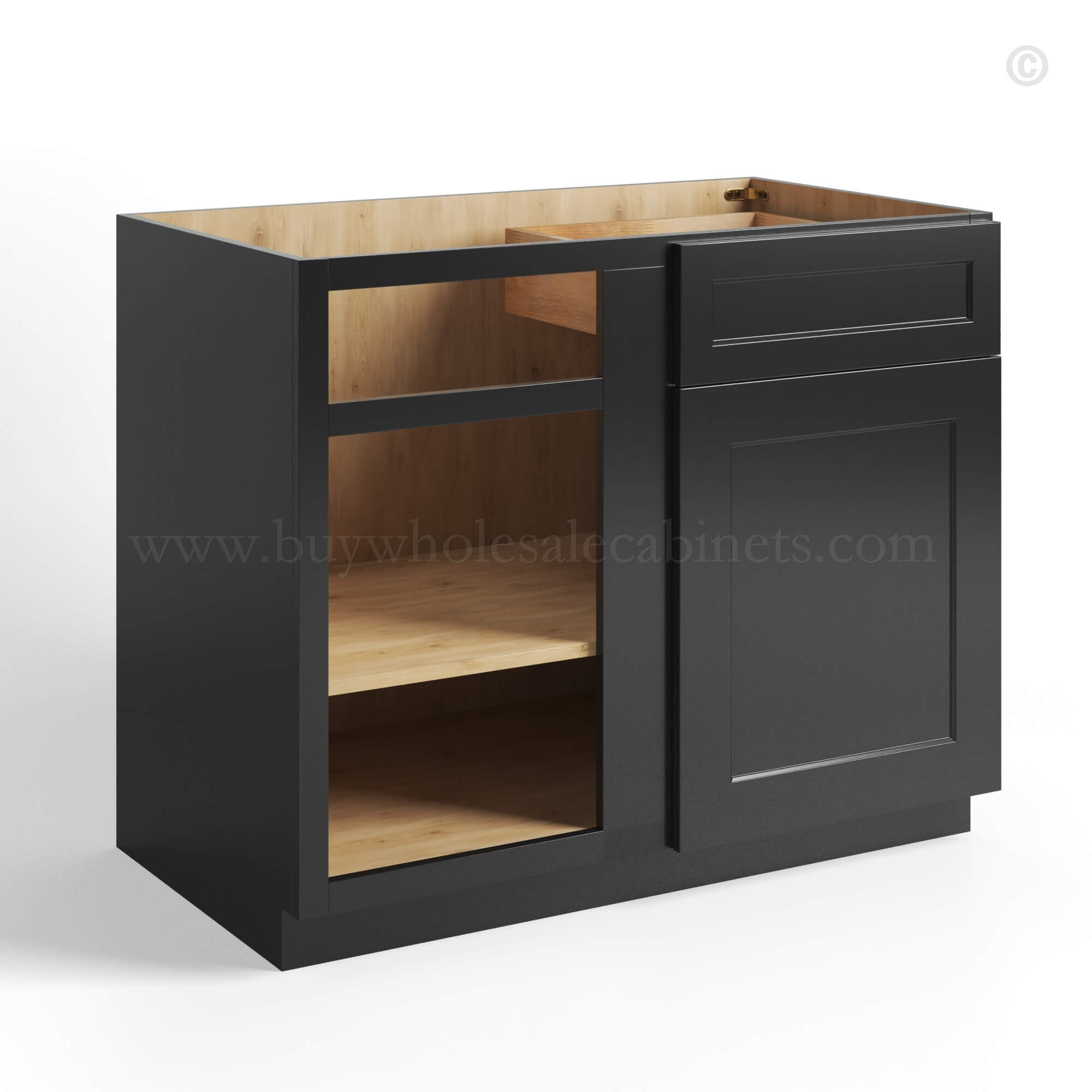 Black Shaker Base Blind Corner Cabinet, rta cabinets, wholesale cabinets