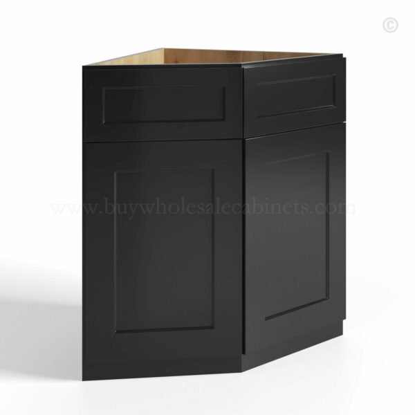 Black Shaker Base End Corner Cabinet, rta cabinets, wholesale cabinets