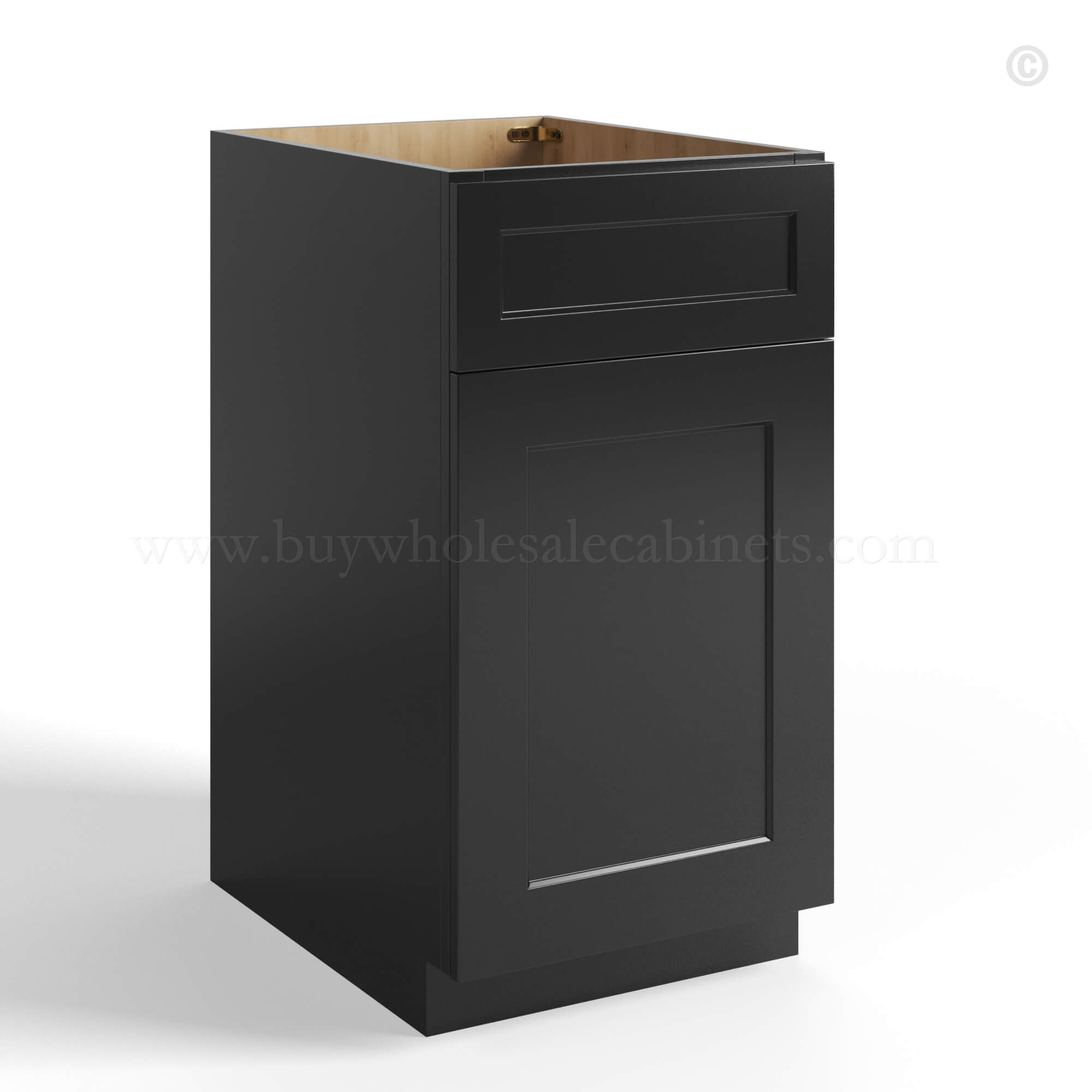Black Shaker Base Trash Cabinet, rta cabinets, wholesale cabinets