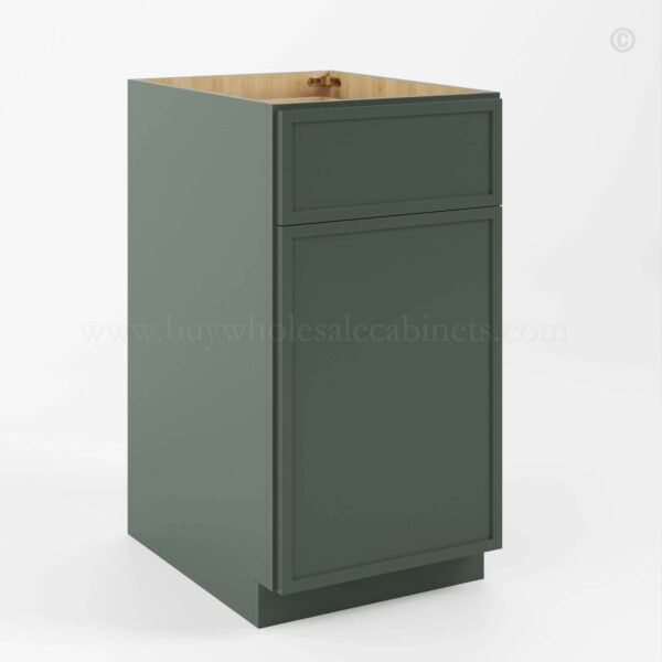 Slim Shaker Green Base Trash Cabinet, rta cabinets, wholesales cabinets