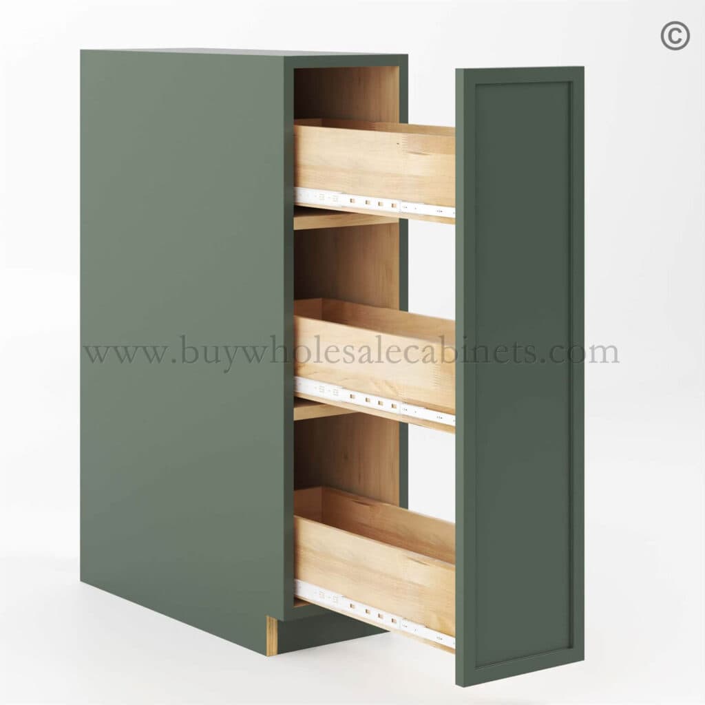Slim Shaker Green Base Spice Rack Cabinet - BWC