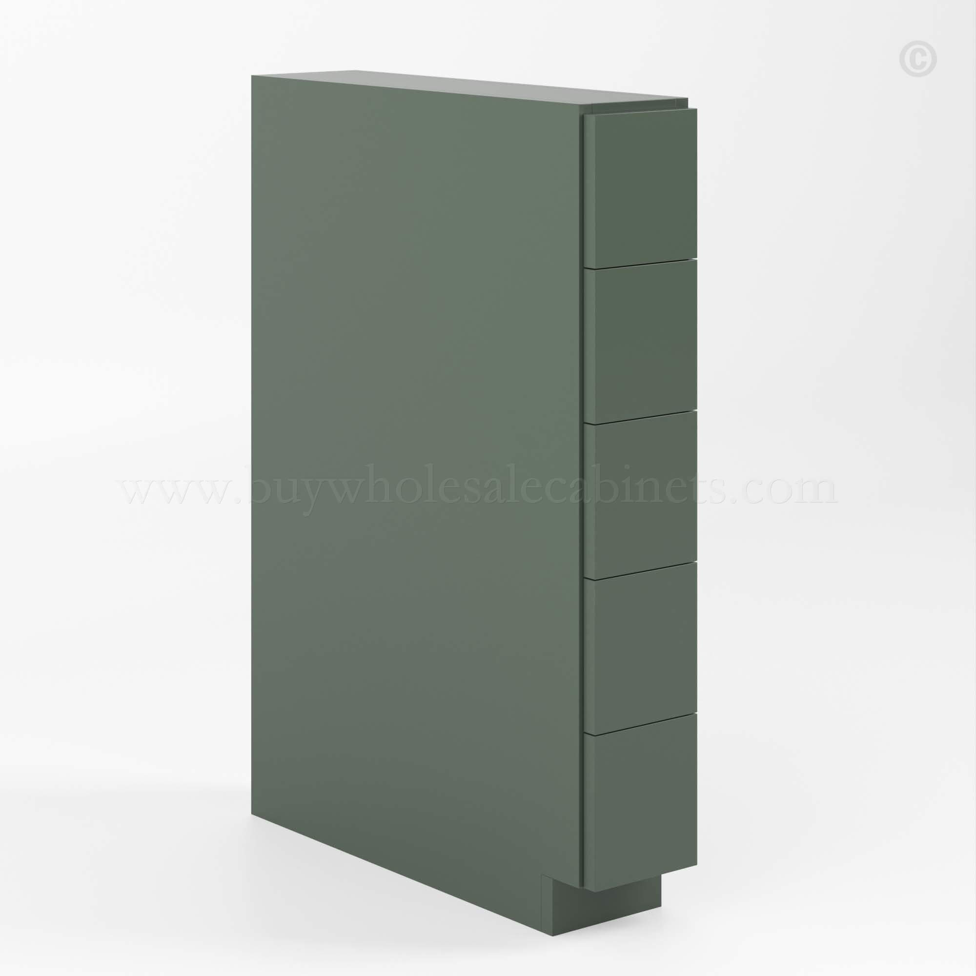 Slim Shaker Green Base Spice Drawers Cabinet, rta cabinets, wholesale cabinets
