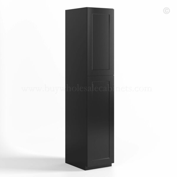 Black Shaker Tall Pantry Cabinet 2 Doors, rta cabinets, wholesale cabinets