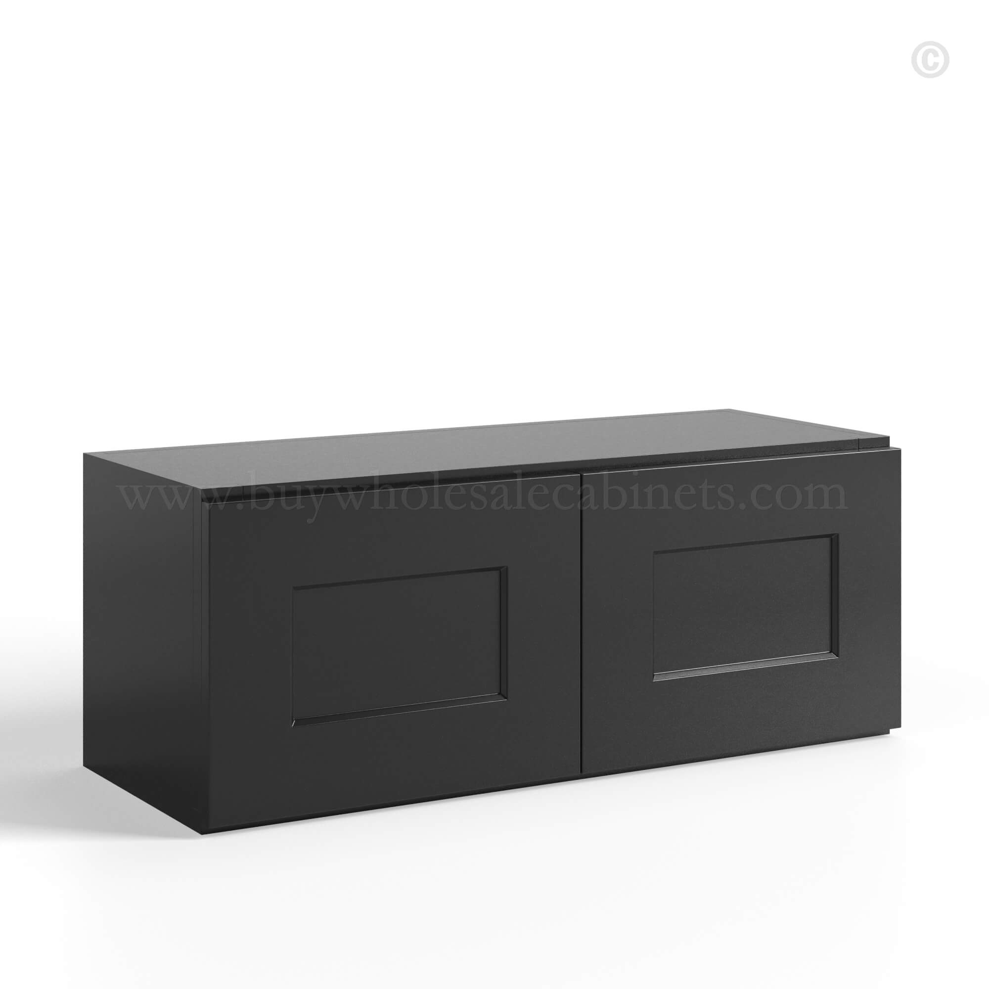 Black Shaker Double Door Wall Cabinets, rta cabinets, wholesale cabinets