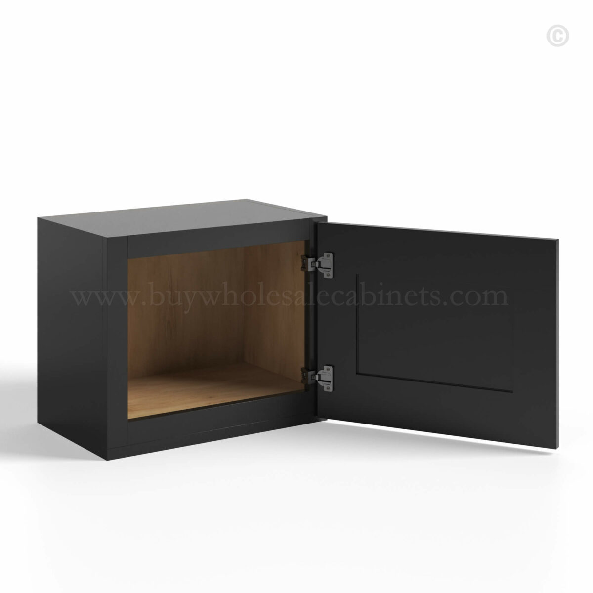 Black Shaker Single Door Wall Cabinet, rta cabinets, wholesale cabinets